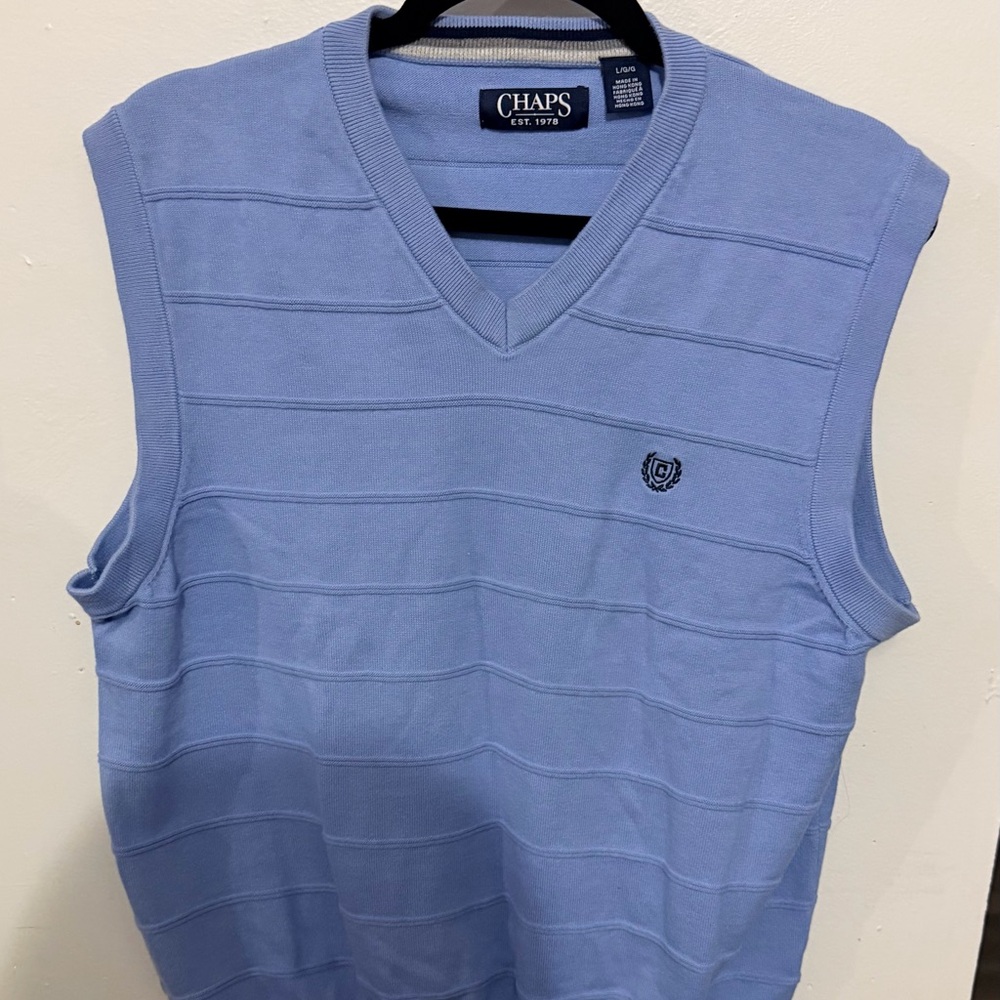 Chaps Light Blue Men’s Sweater Vest SZ L